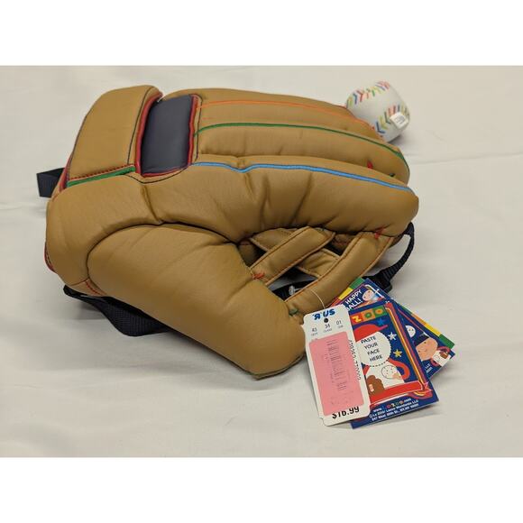 Lazoo Baseball Mitt Mini Backpack Bag Soft Plush Vinyl Travel Buddy NEW - Picture 3 of 9